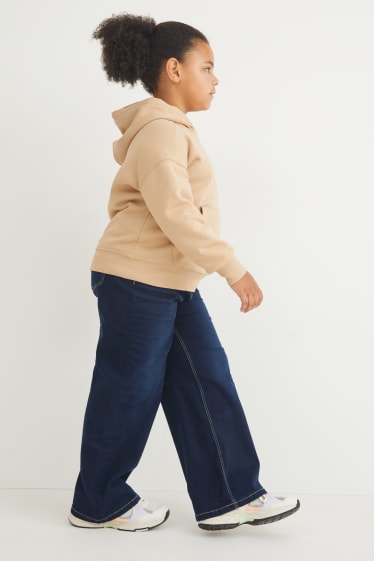 Kinderen - Uitgebreide maten - set van 2 - wide leg jeans - jeansdonkerblauw