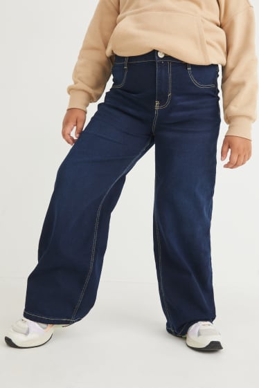 Enfants - Coupe ample - lot de 2 - jean aux jambes larges - jean bleu foncé
