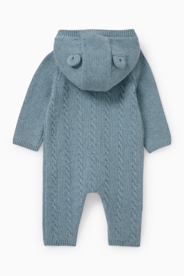 Bébés garçons - Combinaison bébé en maille - motif tressé - bleu