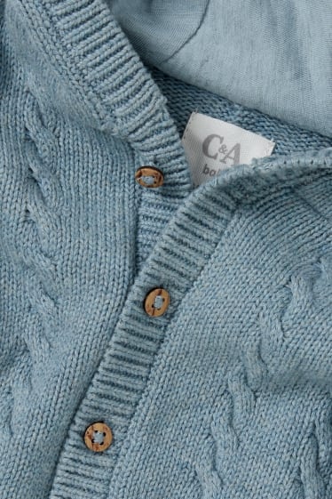 Bébés garçons - Combinaison bébé en maille - motif tressé - bleu