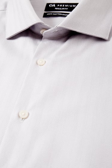 Uomo - Camicia - regular fit - colletto alla francese - facile da stirare - grigio chiaro