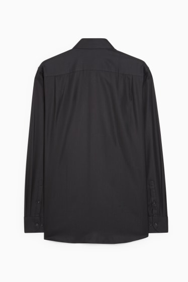 Herren - Hemd - Regular Fit - Cutaway - bügelleicht - schwarz