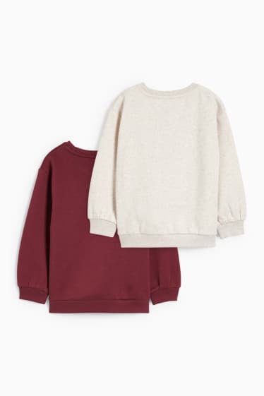 Bambine - Confezione da 2 - unicorno - felpa - rosso / beige