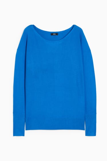 Damen - Feinstrick-Pullover - blau