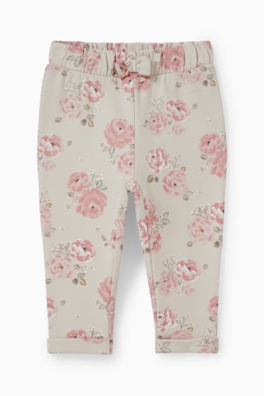 Bébés filles - Pantalon de jogging pour bébé - à fleurs - beige clair