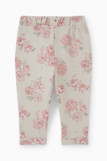 Bébés filles - Pantalon de jogging pour bébé - à fleurs - beige clair