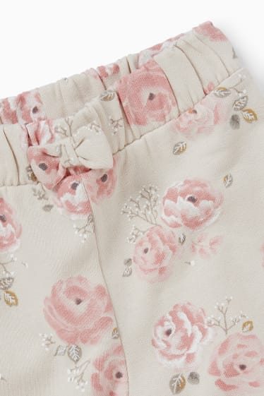 Bébés filles - Pantalon de jogging pour bébé - à fleurs - beige clair