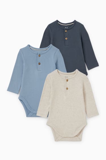 Baby Buben - Multipack 3er - Baby-Body - blau