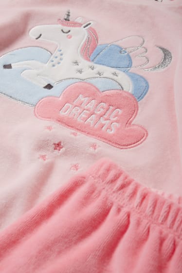 Bambine - Unicorno - pigiama invernale - 2 pezzi - rosa
