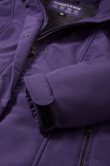Femmes - Manteau à coquille souple à capuche - violet