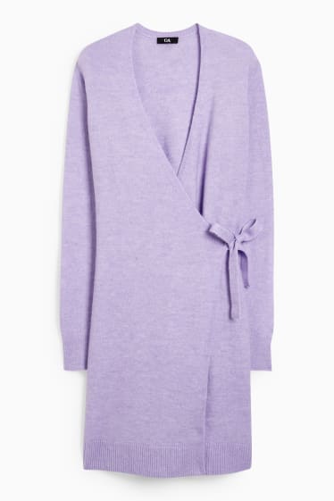 Femmes - Robe portefeuille en maille - violet clair