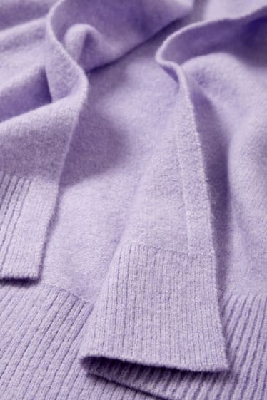 Women - Knitted wrap dress - light violet