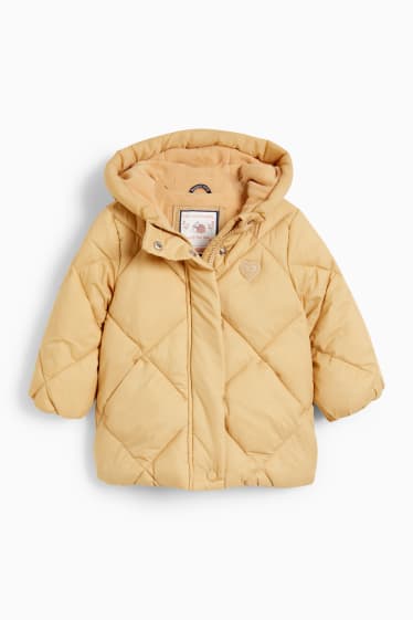 Babies - Baby quilted jacket with hood - yellow