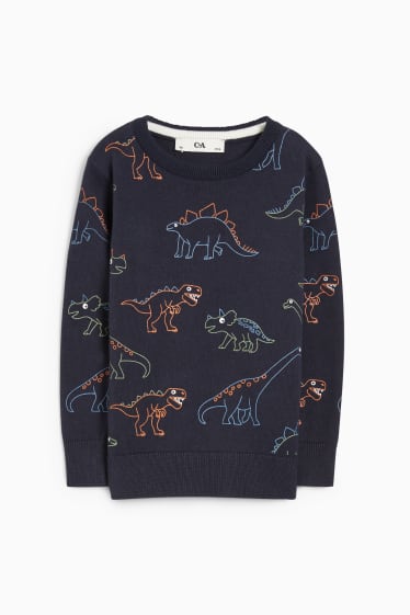 Enfants garçons - Dinosaure - pullover - bleu foncé