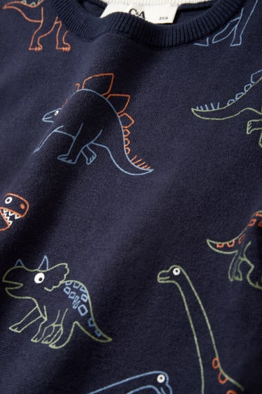 Enfants garçons - Dinosaure - pullover - bleu foncé