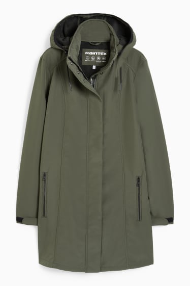 Donna - Cappotto soft shell con cappuccio - verde