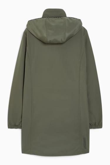 Donna - Cappotto soft shell con cappuccio - verde