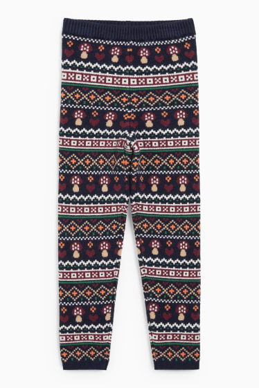Kinderen: meisjes - Gebreide legging - donkerblauw