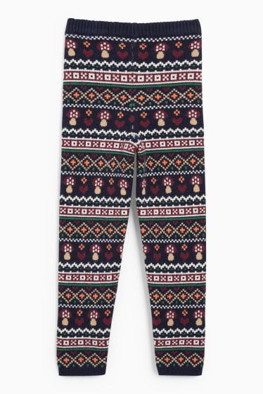 Kinderen: meisjes - Gebreide legging - donkerblauw