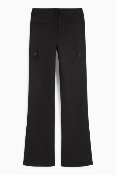 Mujer - Pantalón de tela - high waist - bootcut fit - negro