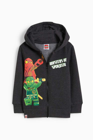 Kinder Buben - Lego Ninjago - Sweatjacke mit Kapuze - dunkelgrau