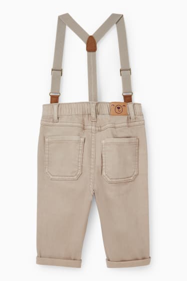 Baby Buben - Baby-Hose mit Hosenträgern - taupe