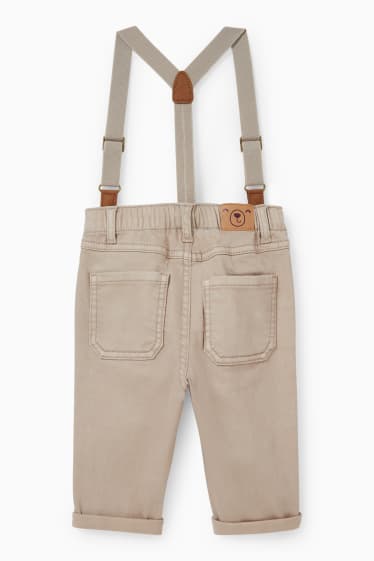 Bébés - Pantalon pour bébé doté de bretelles - taupe