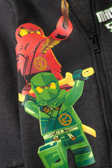 Kinder Buben - Lego Ninjago - Sweatjacke mit Kapuze - dunkelgrau