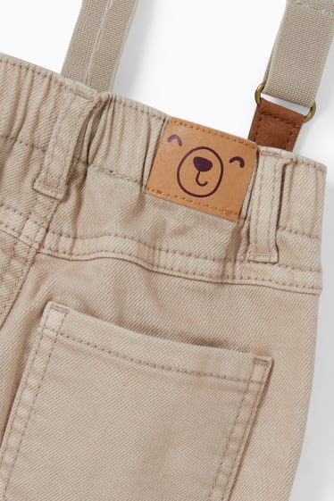Baby Buben - Baby-Hose mit Hosenträgern - taupe