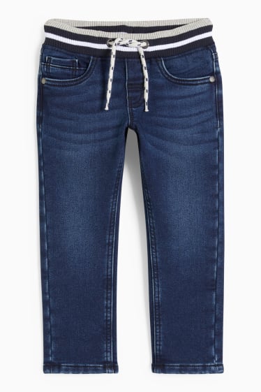 Enfants garçons - Jean de coupe droite - jeans doublés - jean bleu foncé
