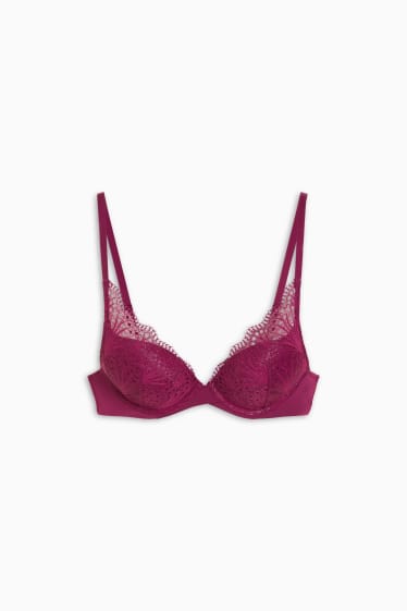 Donna - Reggiseno con ferretti - imbottito - porpora