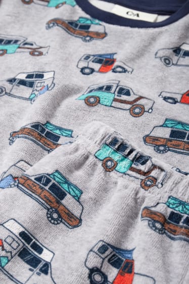 Kinder Buben - Winterpyjama - 2 teilig - grau