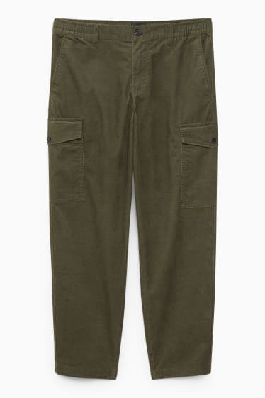 Hommes - Pantalon cargo en velours - regular Fit - vert