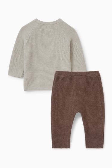 Bebés niños - Conjunto de punto para bebé - 2 piezas - beige claro