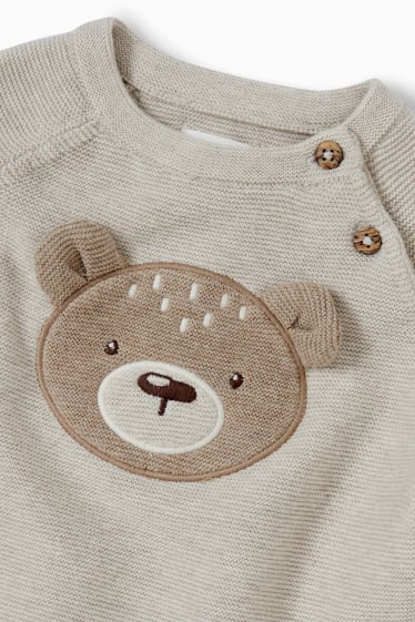 Bebés niños - Conjunto de punto para bebé - 2 piezas - beige claro