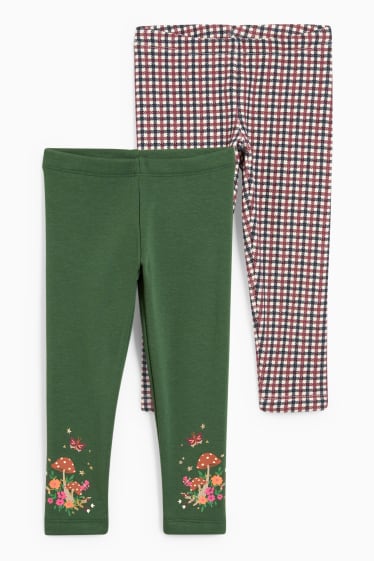 Bambini - Confezione da 2 - leggings termici - verde scuro