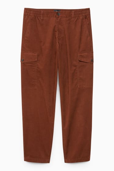 Uomo - Pantaloni cargo - in velluto - regular fit - marrone