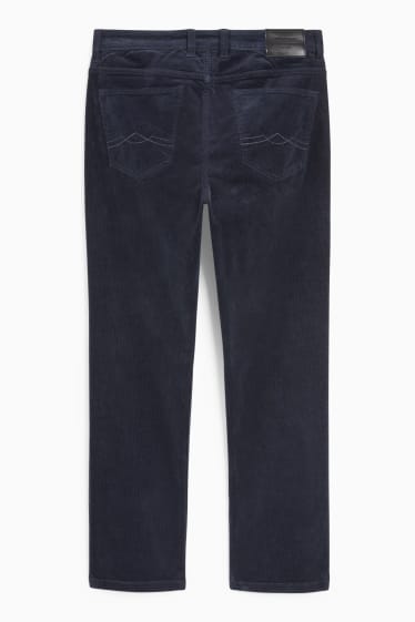 Hommes - Pantalon en velours - regular fit - bleu foncé
