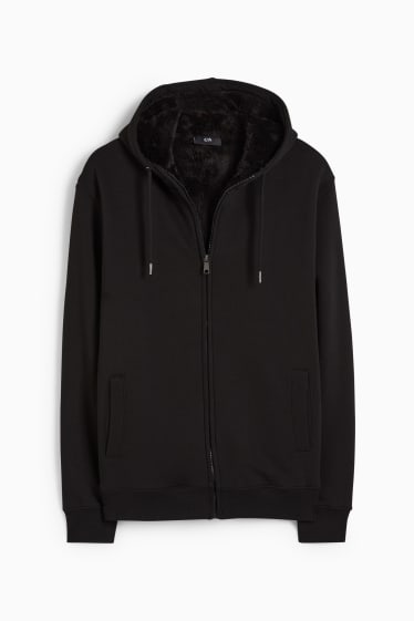 Men - Zip-through hoodie - black