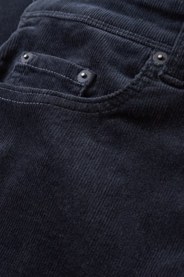 Mężczyźni - Spodnie sztruksowe - regular fit - ciemnoniebieski
