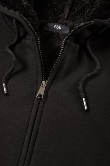 Men - Zip-through hoodie - black