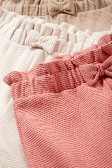 Baby: meisjes - Set van 3 - babyjoggingbroek - donker rose