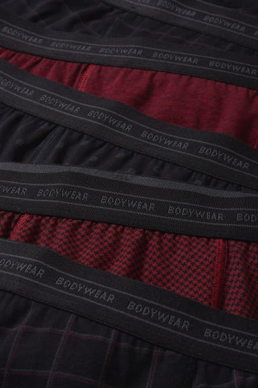 Hombre - Pack de 5 - boxers - punto - rojo oscuro