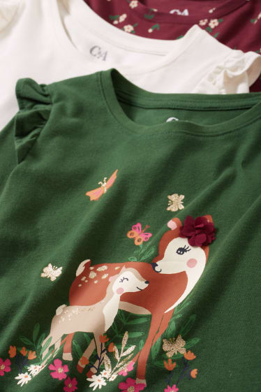 Kinder Mädchen - Multipack 3er - Langarmshirt - grün