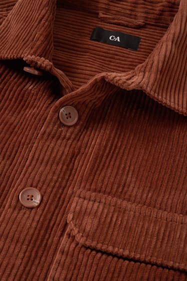 Men - Corduroy shirt - brown