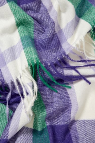Damen - Schal - kariert - violett