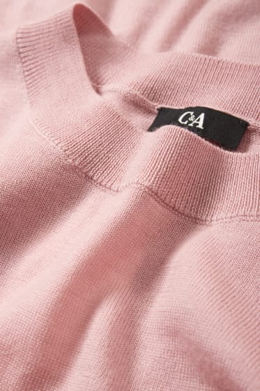 Damen - Basic-Merino-Pullover - rosa