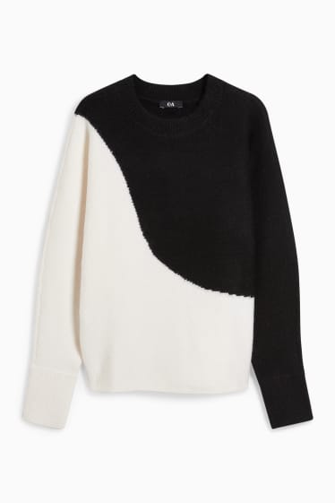 Damen - Pullover - schwarz / weiß