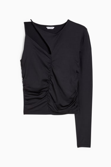 Women - CLOCKHOUSE - cropped long sleeve top - black