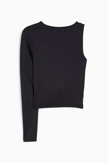 Dona - CLOCKHOUSE - samarreta crop de màniga llarga - negre